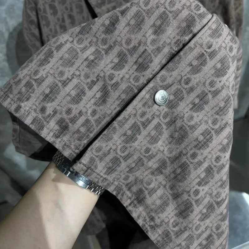 Dior Dior Brown Cotton Long Sleeve Shirt 0089 Size US XL / EU 56 / 4 - 5 Thumbnail