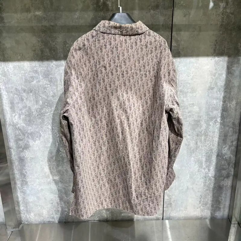 Dior Dior Brown Cotton Long Sleeve Shirt 0089 Size US XL / EU 56 / 4 - 2 Thumbnail