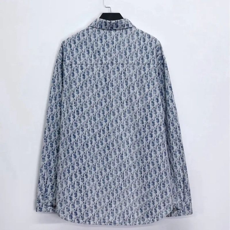 Dior Dior Men's Light Blue Patterned Shirt 0089 Size US S / EU 44-46 / 1 - 2 Thumbnail