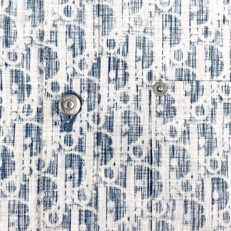 Dior Dior Men's Light Blue Patterned Shirt 0089 Size US S / EU 44-46 / 1 - 4 Thumbnail