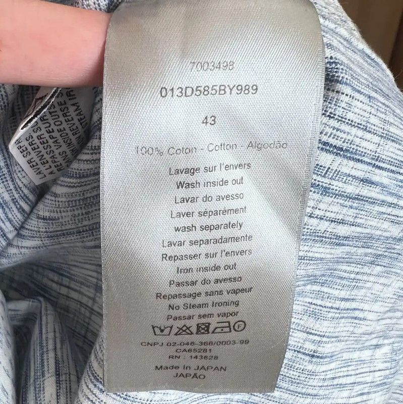 Dior Dior Light Blue Cotton Button-Up Shirt 0089 Size US XL / EU 56 / 4 - 6 Thumbnail