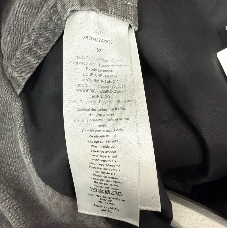 Dior Dior Gray Denim Men's Jacket 0089 Size US S / EU 44-46 / 1 - 5 Thumbnail
