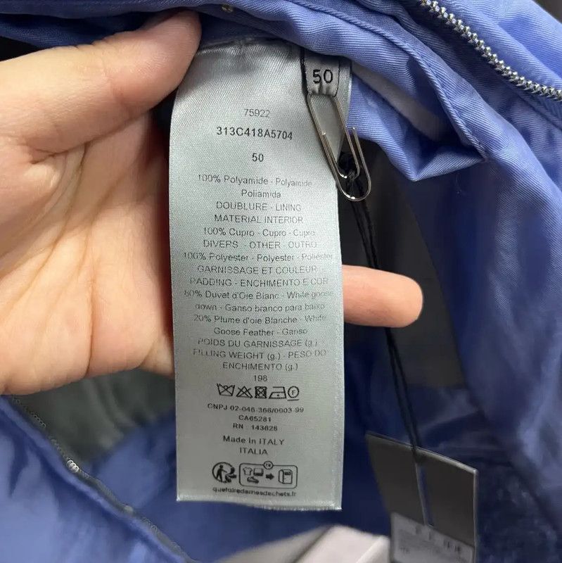 Dior Dior Men's Blue Cotton Puffer Jacket 0089 Size US L / EU 52-54 / 3 - 4 Thumbnail