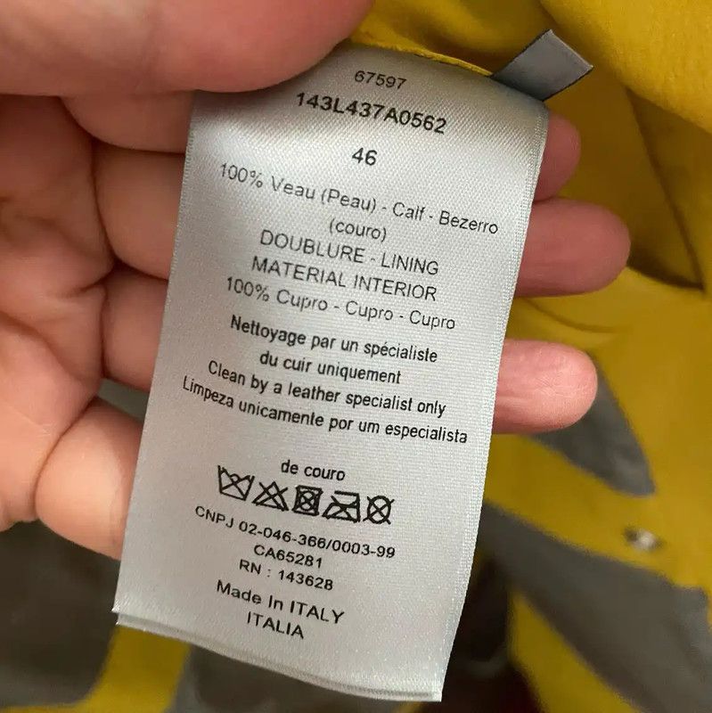Dior Dior Yellow Leather Men's Long Sleeve Jacket 0089 Size US S / EU 44-46 / 1 - 5 Thumbnail