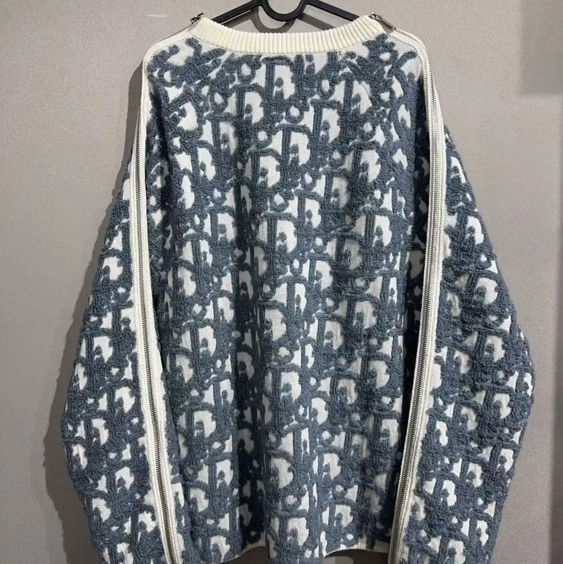 Dior Dior Men's Light Blue Cotton Blend Pullover 0089 Size US M / EU 48-50 / 2 - 2 Thumbnail