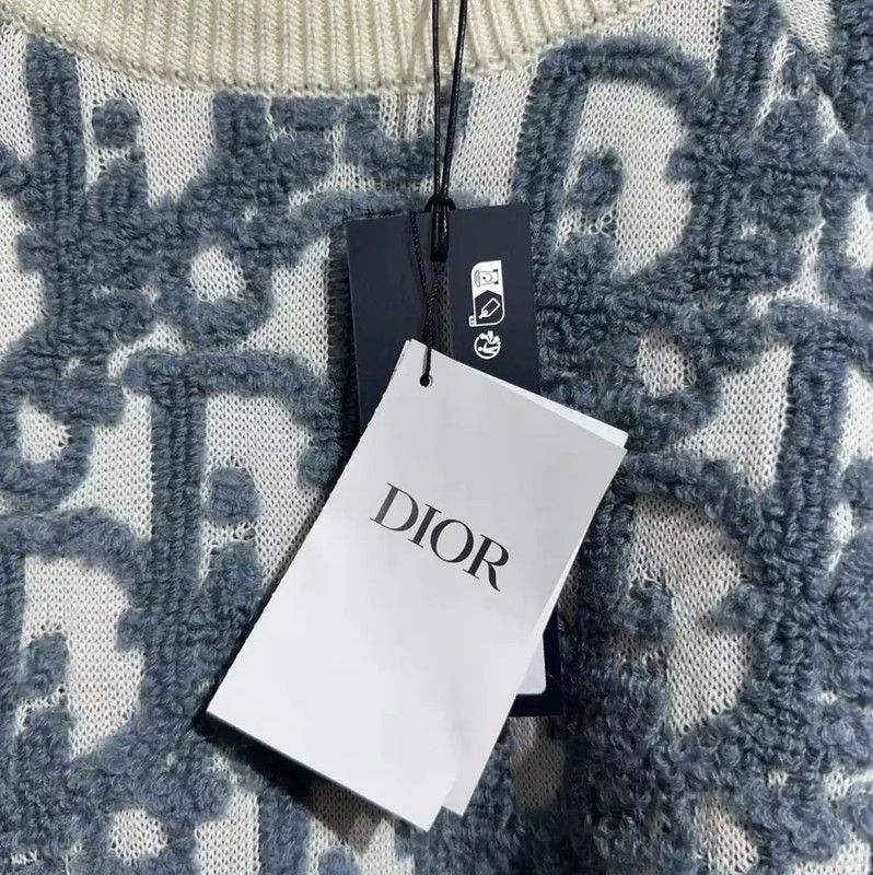 Dior Dior Men's Light Blue Cotton Blend Pullover 0089 Size US M / EU 48-50 / 2 - 6 Thumbnail