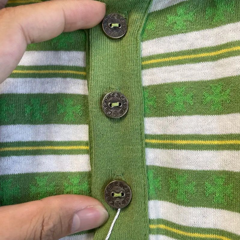 Chrome Hearts Chrome Hearts Green Striped Polo Shirt for Men 0089 Size US L / EU 52-54 / 3 - 6 Thumbnail