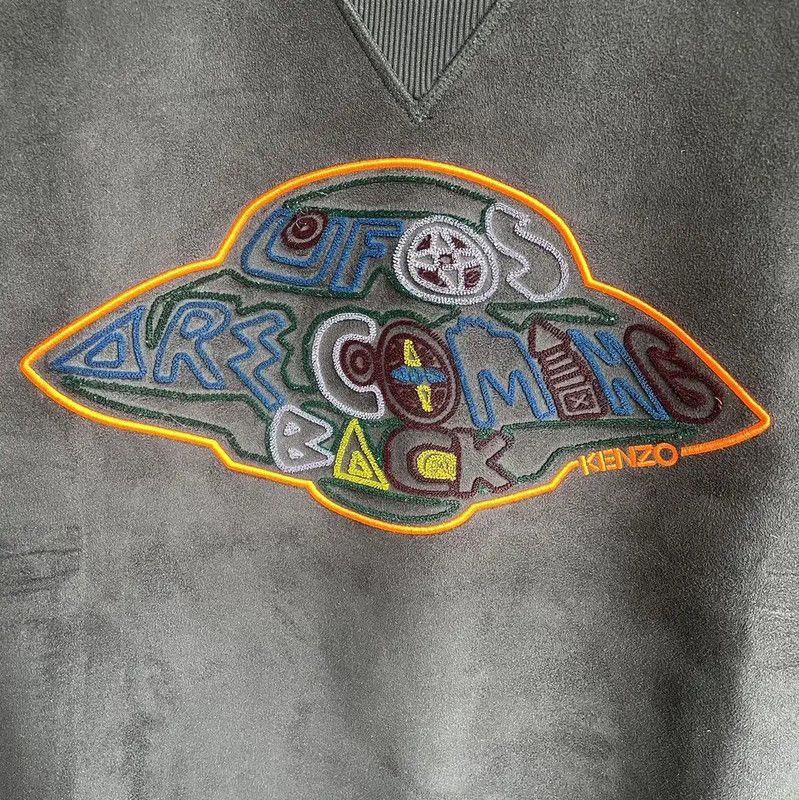 Kenzo KENZO Gray Graphic Men's Sweatshirt 0089 Size US L / EU 52-54 / 3 - 3 Thumbnail