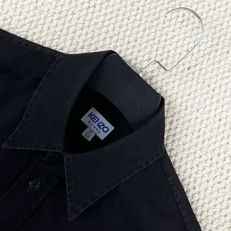 Kenzo KENZO Black Short Sleeve Cotton Shirt 0089 Size US M / EU 48-50 / 2 - 3 Thumbnail