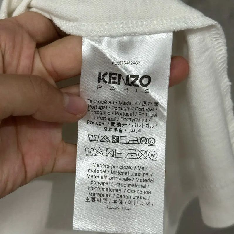 Kenzo KENZO Summer Logo White Cotton T-shirt 0089 Size US L / EU 52-54 / 3 - 8 Thumbnail