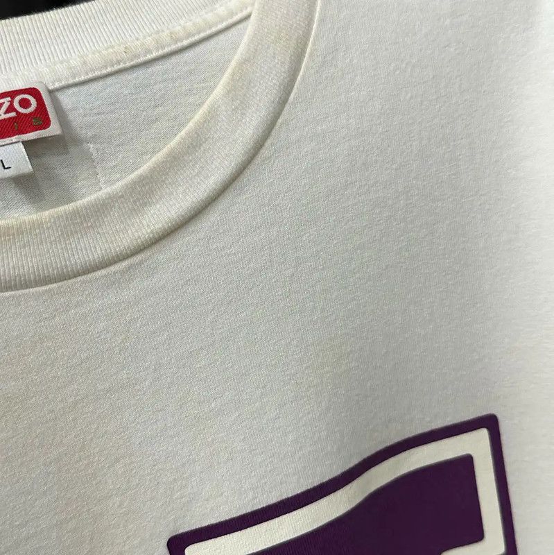 Kenzo KENZO Summer Logo White Cotton T-shirt 0089 Size US L / EU 52-54 / 3 - 6 Thumbnail