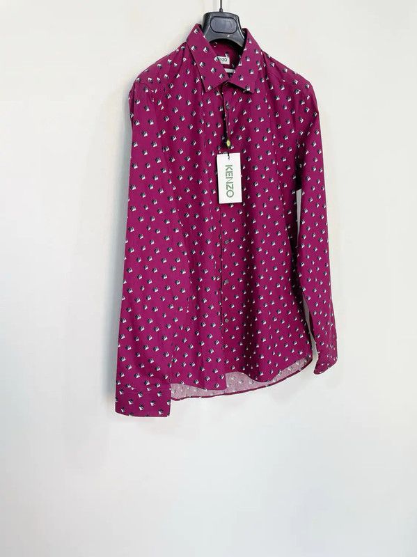 Kenzo KENZO Men's Long Sleeve Shirt in Fuchsia 0089 Size US M / EU 48-50 / 2 - 3 Thumbnail