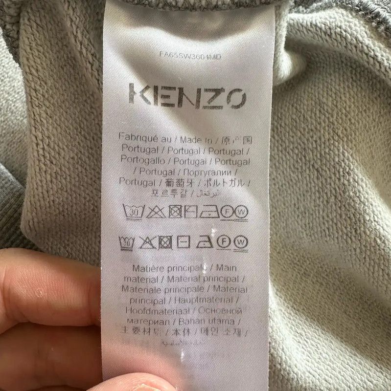 Kenzo KENZO Men's Gray Cotton Hoodie Size L 0089 Size US L / EU 52-54 / 3 - 5 Thumbnail