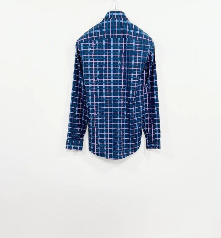 Kenzo KENZO Blue Long Sleeve Men's Shirt 0089 Size US M / EU 48-50 / 2 - 2 Thumbnail
