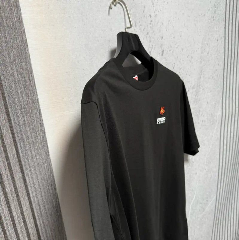 Kenzo KENZO Black Cotton Embroidered Logo T-Shirt 0089 Size US M / EU 48-50 / 2 - 3 Thumbnail