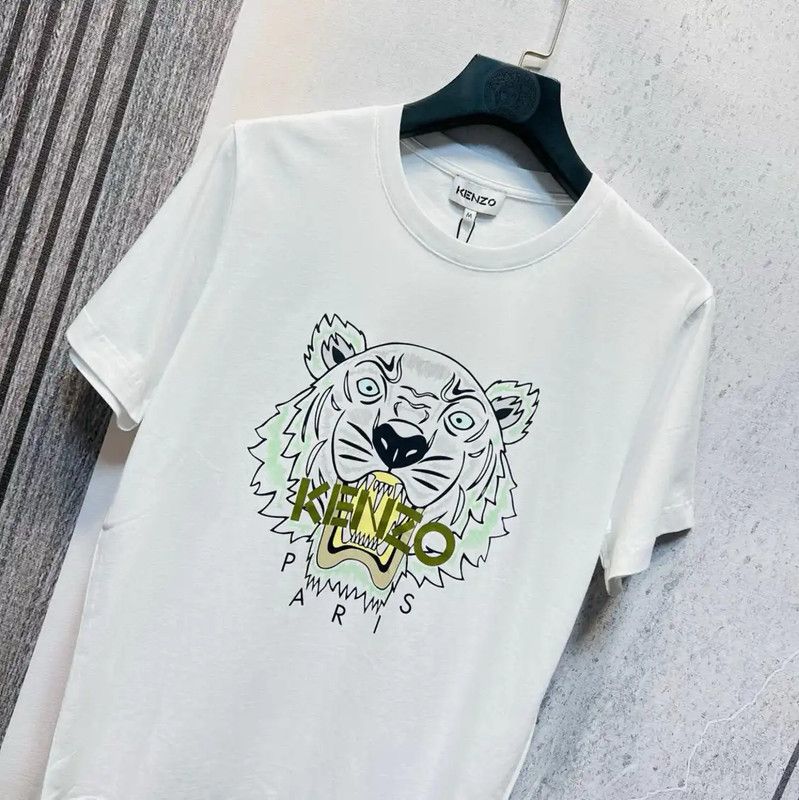 Kenzo Kenzo White Cotton Logo T-Shirt for Men 0089 Size US L / EU 52-54 / 3 - 7 Thumbnail