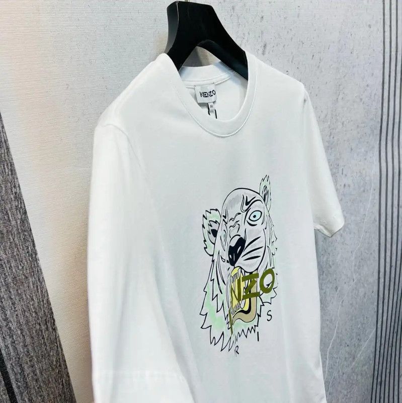 Kenzo Kenzo White Cotton Logo T-Shirt for Men 0089 Size US L / EU 52-54 / 3 - 3 Thumbnail