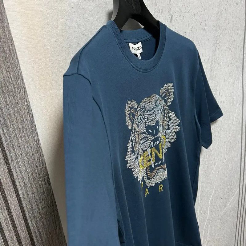Kenzo Kenzo Navy Blue Cotton Logo T-Shirt for Men 0089 Size US XL / EU 56 / 4 - 3 Thumbnail