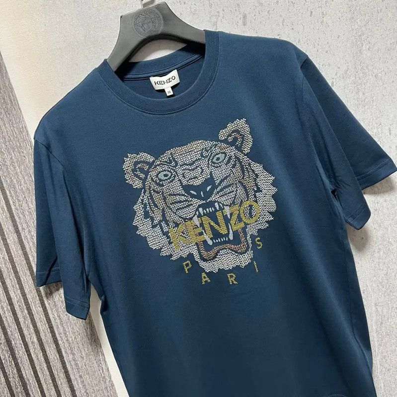 Kenzo Kenzo Navy Blue Cotton Logo T-Shirt for Men 0089 Size US XL / EU 56 / 4 - 7 Thumbnail