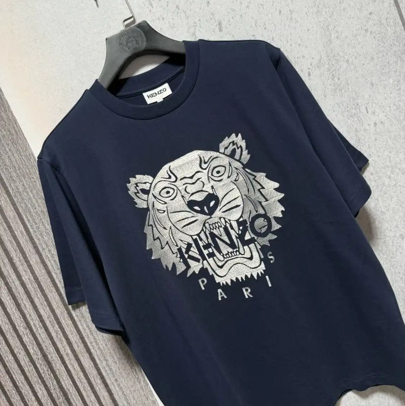 Kenzo KENZO Summer Navy Cotton Embroidered Logo T-Shirt 0089 Size US L / EU 52-54 / 3 - 6 Thumbnail