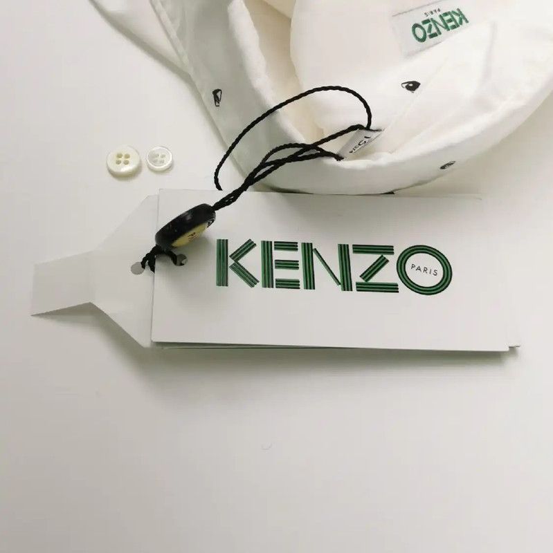 Kenzo KENZO White Cotton Long Sleeve Shirt 0089 Size US L / EU 52-54 / 3 - 4 Thumbnail
