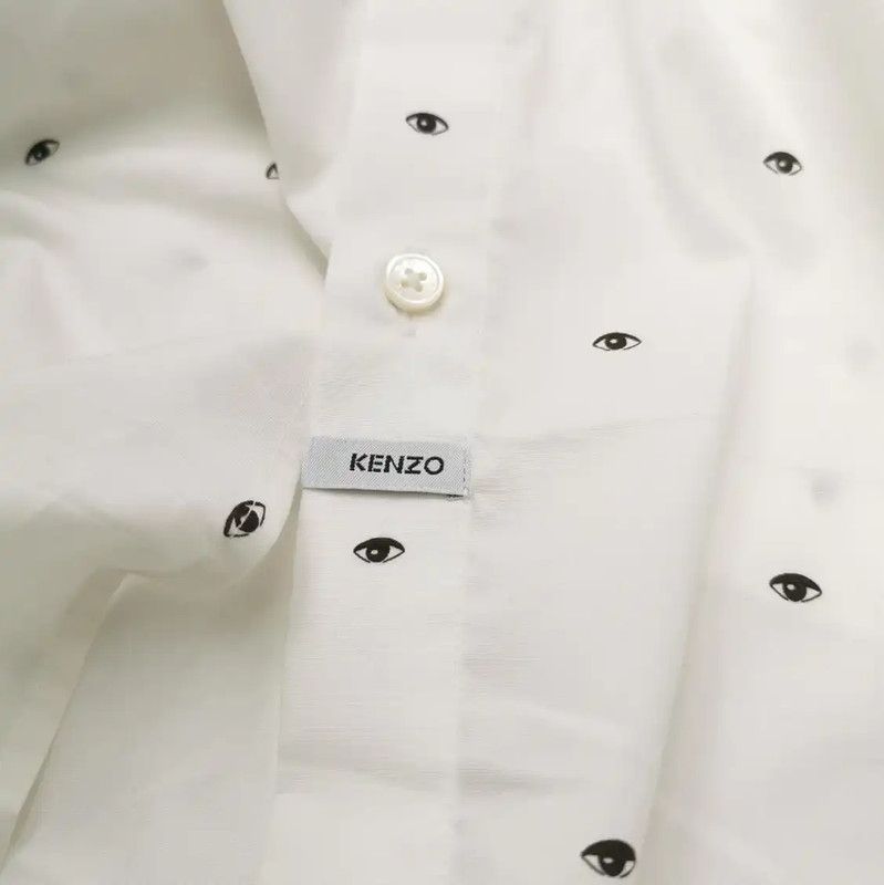 Kenzo KENZO White Cotton Long Sleeve Shirt 0089 Size US L / EU 52-54 / 3 - 3 Thumbnail