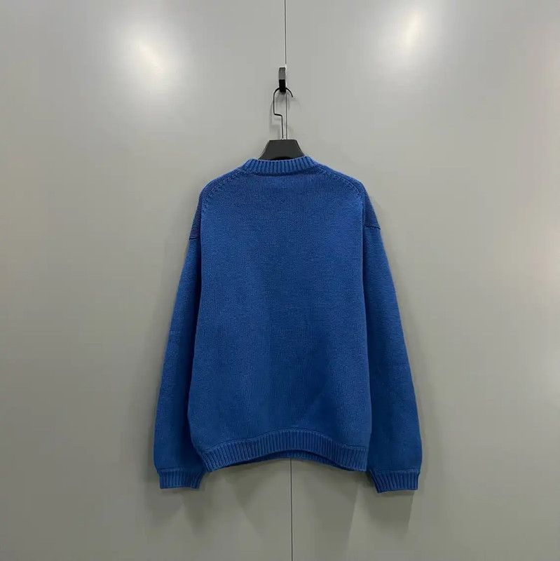 Kenzo KENZO Blue Wool Logo Sweater for Men 0089 Size US L / EU 52-54 / 3 - 2 Thumbnail