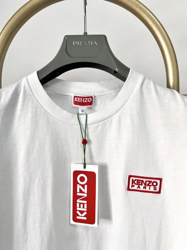 Kenzo Kenzo Summer White Cotton Short Sleeve T-Shirt 0089 Size US M / EU 48-50 / 2 - 2 Thumbnail