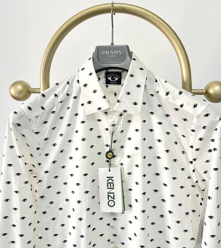 Kenzo KENZO Men's Long Sleeve Cotton Shirt 0089 Size US M / EU 48-50 / 2 - 3 Thumbnail