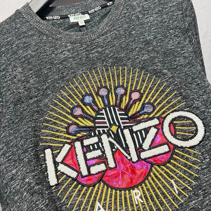 Kenzo Kenzo Men's Grey Cotton Embroidered Sweatshirt 0089 Size US M / EU 48-50 / 2 - 6 Thumbnail
