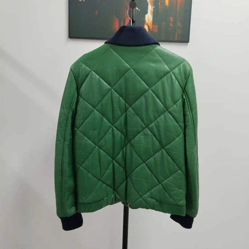 Kenzo KENZO Green Leather Men's Winter Jacket 0089 Size US M / EU 48-50 / 2 - 2 Thumbnail