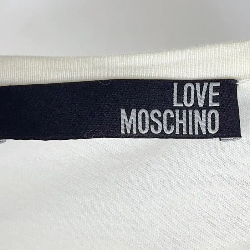 Moschino Moschino Men's Cream Graphic Cotton T-Shirt 0089 Size US L / EU 52-54 / 3 - 3 Thumbnail