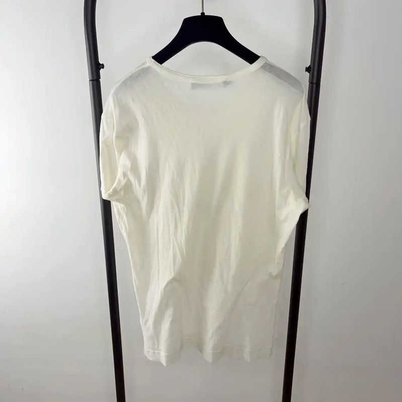 Moschino Moschino Men's Cream Graphic Cotton T-Shirt 0089 Size US L / EU 52-54 / 3 - 2 Thumbnail
