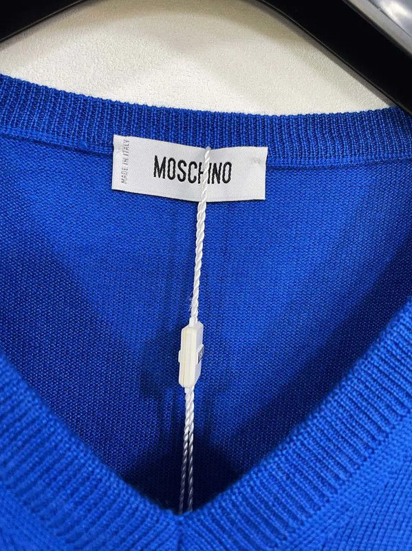 Moschino Moschino Men's Blue Wool Long Sleeve Sweater 0089 Size US XS / EU 42 / 0 - 3 Thumbnail