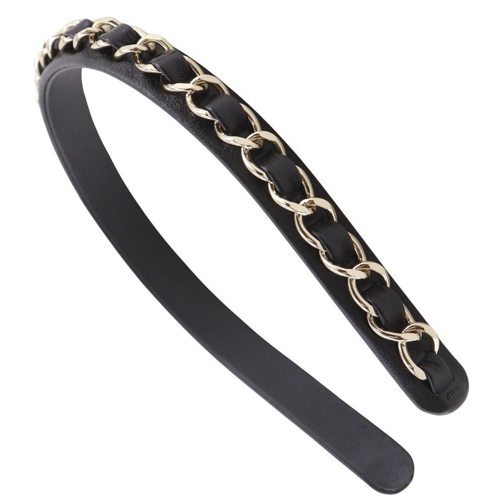 Chanel Chanel Chanel Coco Mark Chain Lambskin Headband Leather Other DUTY FREE for USA Size ONE SIZE - 3 Thumbnail