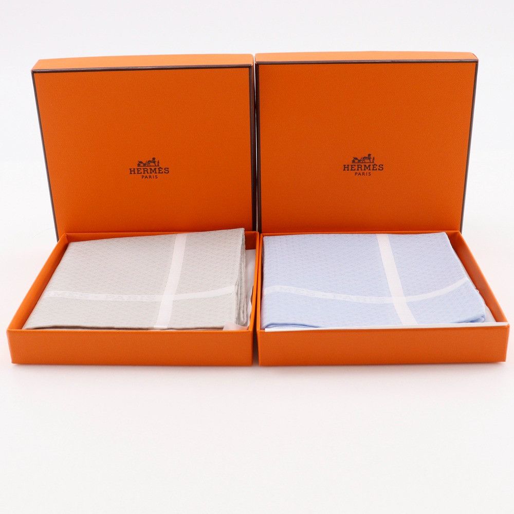 Hermes Hermes Hermes Jacquard H Cotton Handkerchief 2pcs Set Cotton Other DUTY FREE for USA Size ONE SIZE - 19 Thumbnail