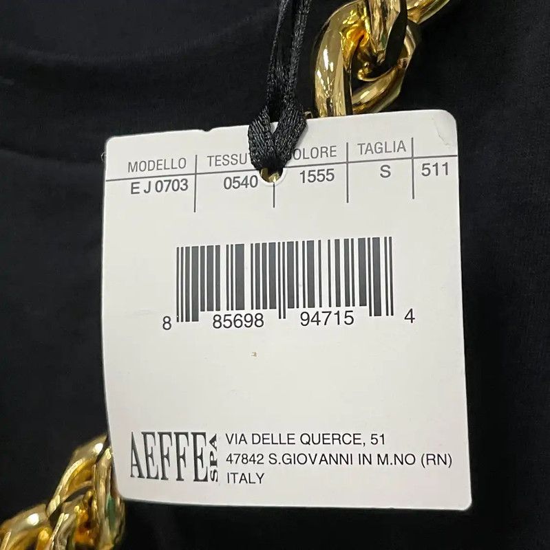 Moschino Moschino Black Cotton Chain Short Sleeve T-Shirt 0089 Size US S / EU 44-46 / 1 - 9 Thumbnail
