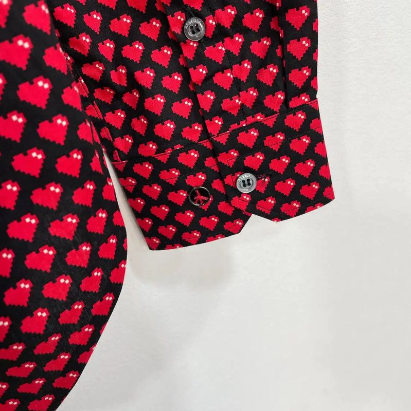 Moschino Moschino Red Cotton Long Sleeve Shirt 0089 Size US L / EU 52-54 / 3 - 7 Thumbnail