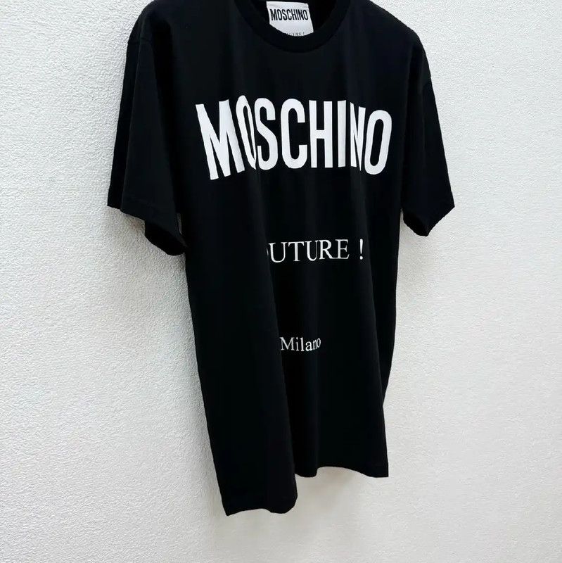 Moschino Moschino Men's Black Cotton Short Sleeve T-Shirt 0089 Size US XXS / EU 40 - 2 Thumbnail