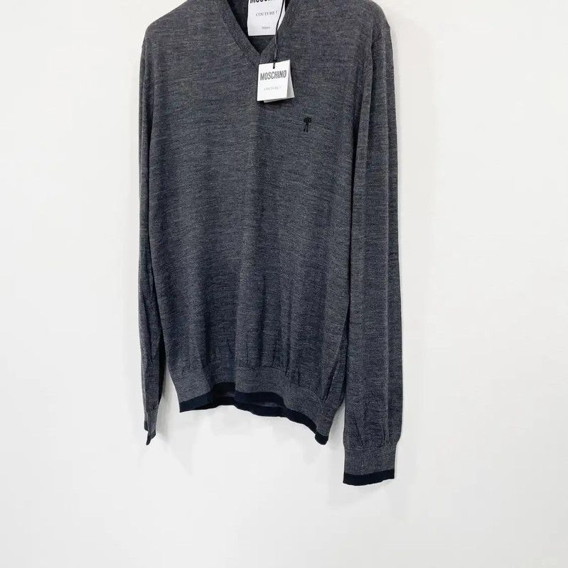 Moschino Moschino Men's Dark Gray Wool Pullover Sweater 0089 Size US S / EU 44-46 / 1 - 2 Thumbnail