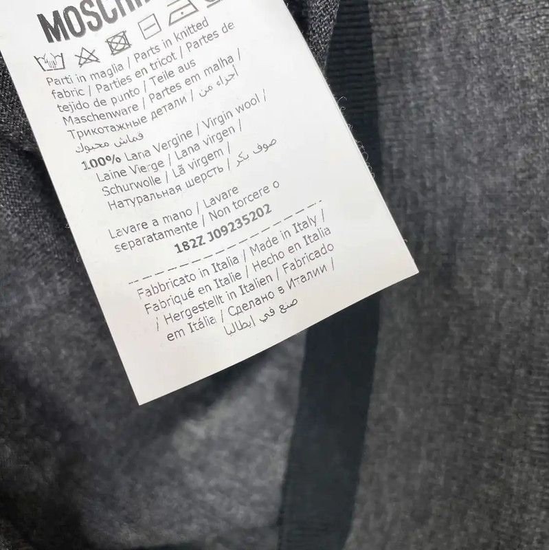 Moschino Moschino Men's Dark Gray Wool Pullover Sweater 0089 Size US S / EU 44-46 / 1 - 7 Thumbnail
