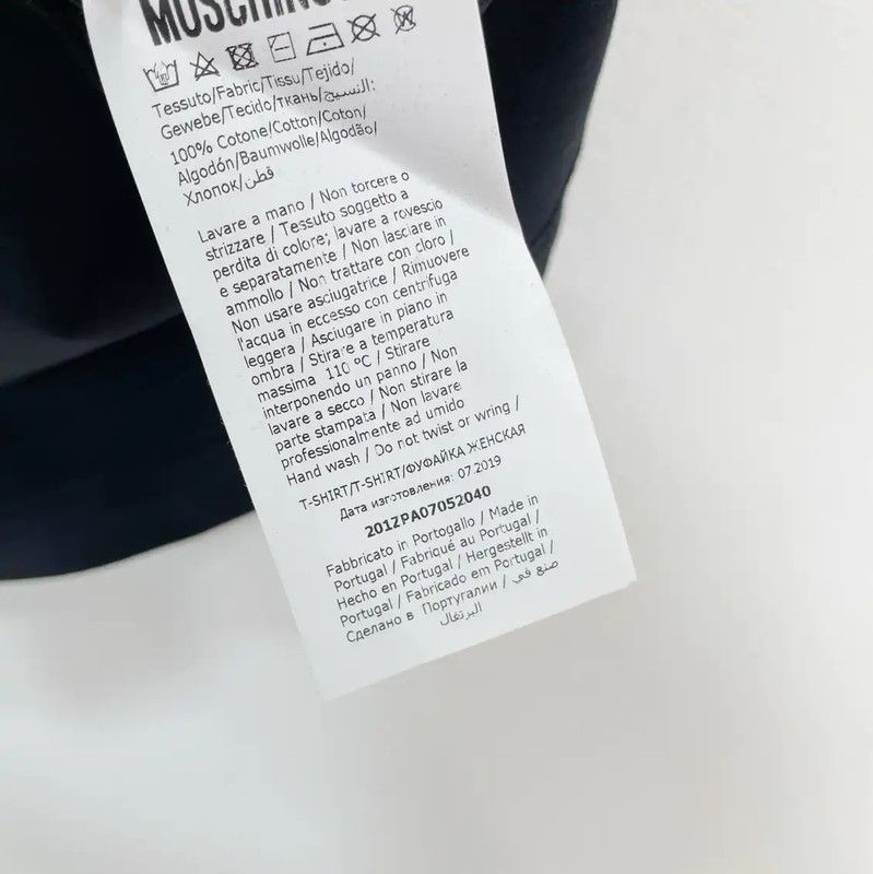 Moschino Moschino Black Cotton Short Sleeve T-Shirt 0089 Size US M / EU 48-50 / 2 - 5 Thumbnail