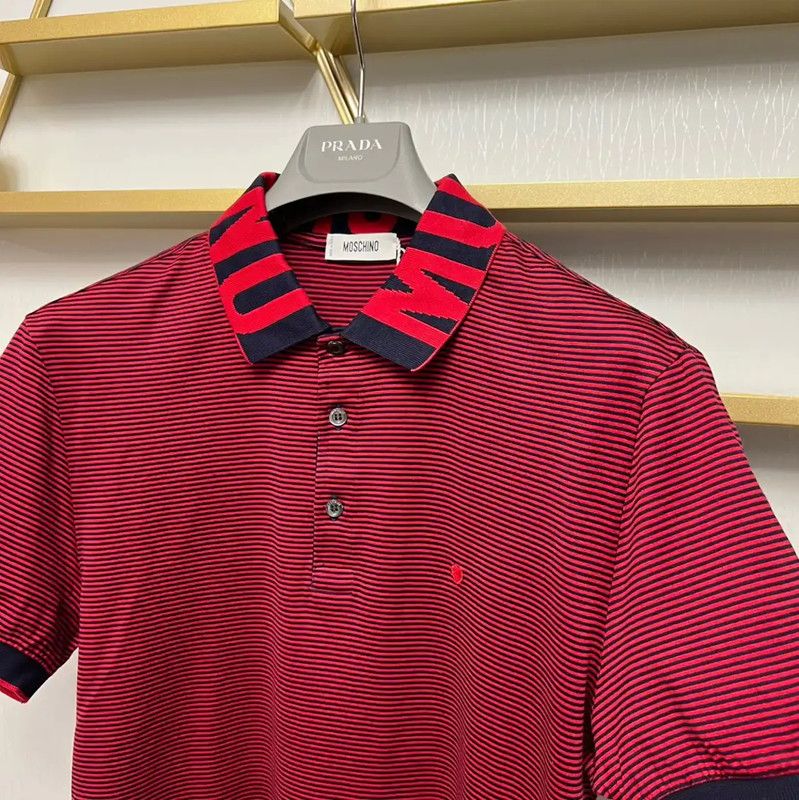 Moschino Moschino Red Summer Cotton Polo Shirt 0089 Size US L / EU 52-54 / 3 - 2 Thumbnail