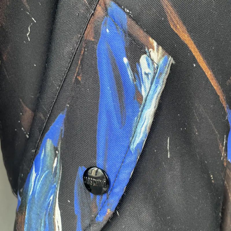 Moschino Moschino Black Bomber Jacket with Colorful Print 0089 Size US M / EU 48-50 / 2 - 8 Thumbnail