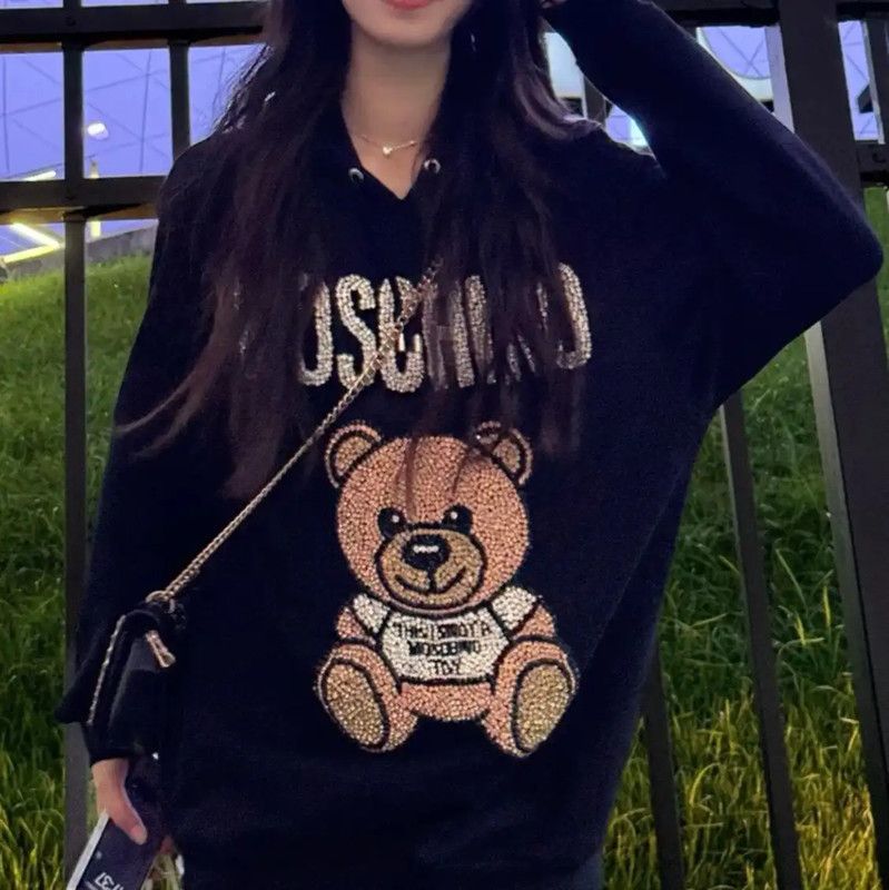 Moschino Moschino Black Cotton Men's Hoodie with Bear 0089 Size US S / EU 44-46 / 1 - 8 Thumbnail