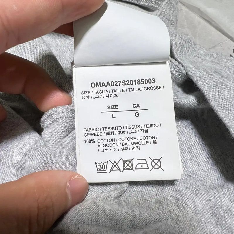 Off-White Off-White Gray Cotton Men's T-Shirt 0089 Size US L / EU 52-54 / 3 - 5 Thumbnail