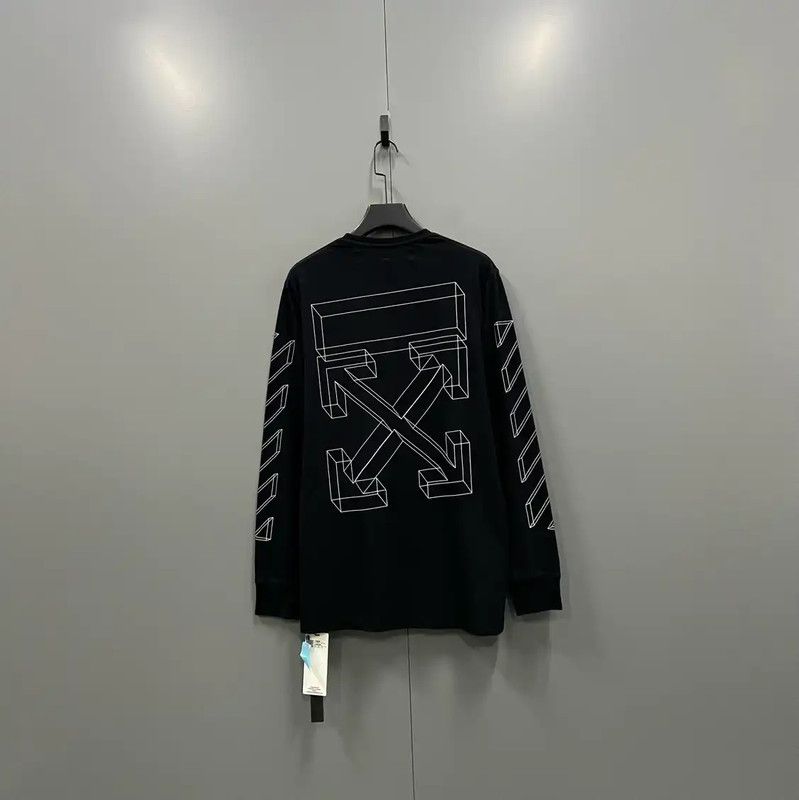 Off-White Off-White Black Long Sleeve Cotton T-Shirt 0089 Size US XL / EU 56 / 4 - 3 Thumbnail