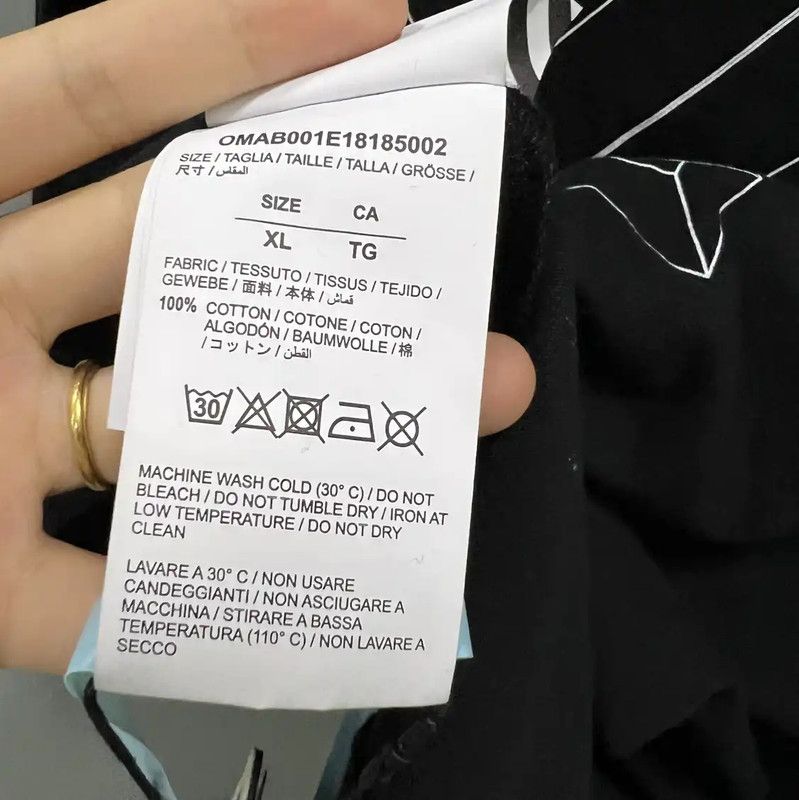 Off-White Off-White Black Long Sleeve Cotton T-Shirt 0089 Size US XL / EU 56 / 4 - 4 Thumbnail