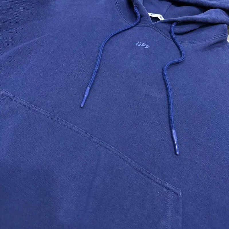 Off-White Off-White Men's Hooded Sweatshirt in Blue 0089 Size US XXL / EU 58 / 5 - 3 Thumbnail