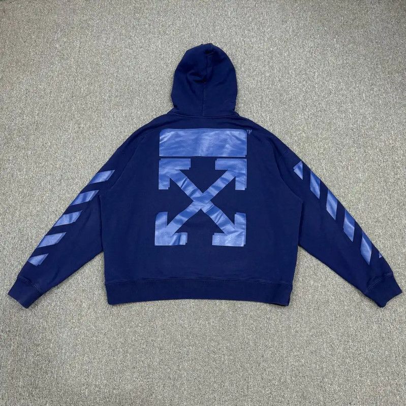 Off-White Off-White Men's Hooded Sweatshirt in Blue 0089 Size US XXL / EU 58 / 5 - 2 Thumbnail